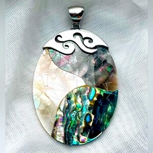 Large Abalone Shell Pendant Fancy!